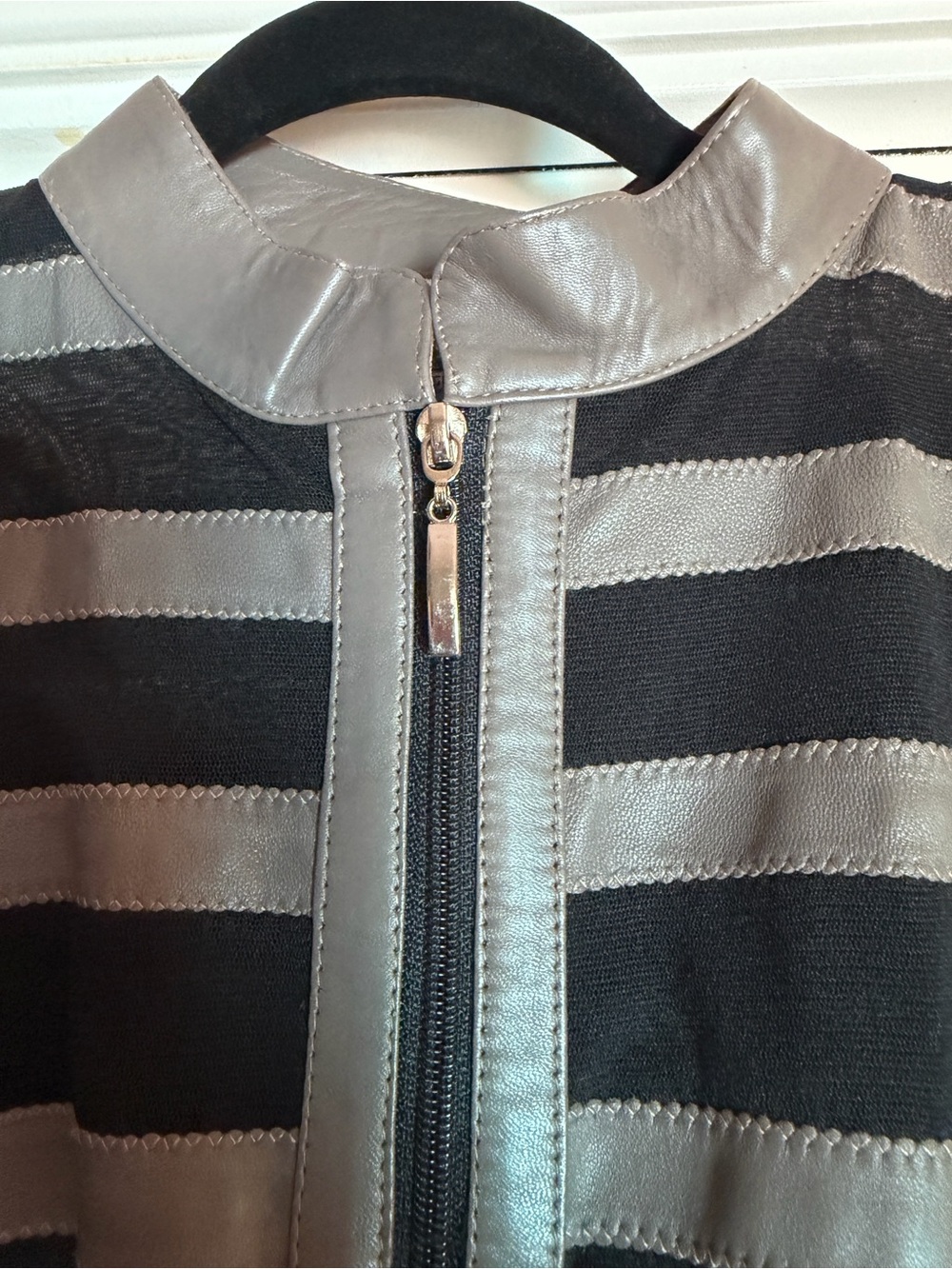 Women's Sheer/Leather Accent Jacket